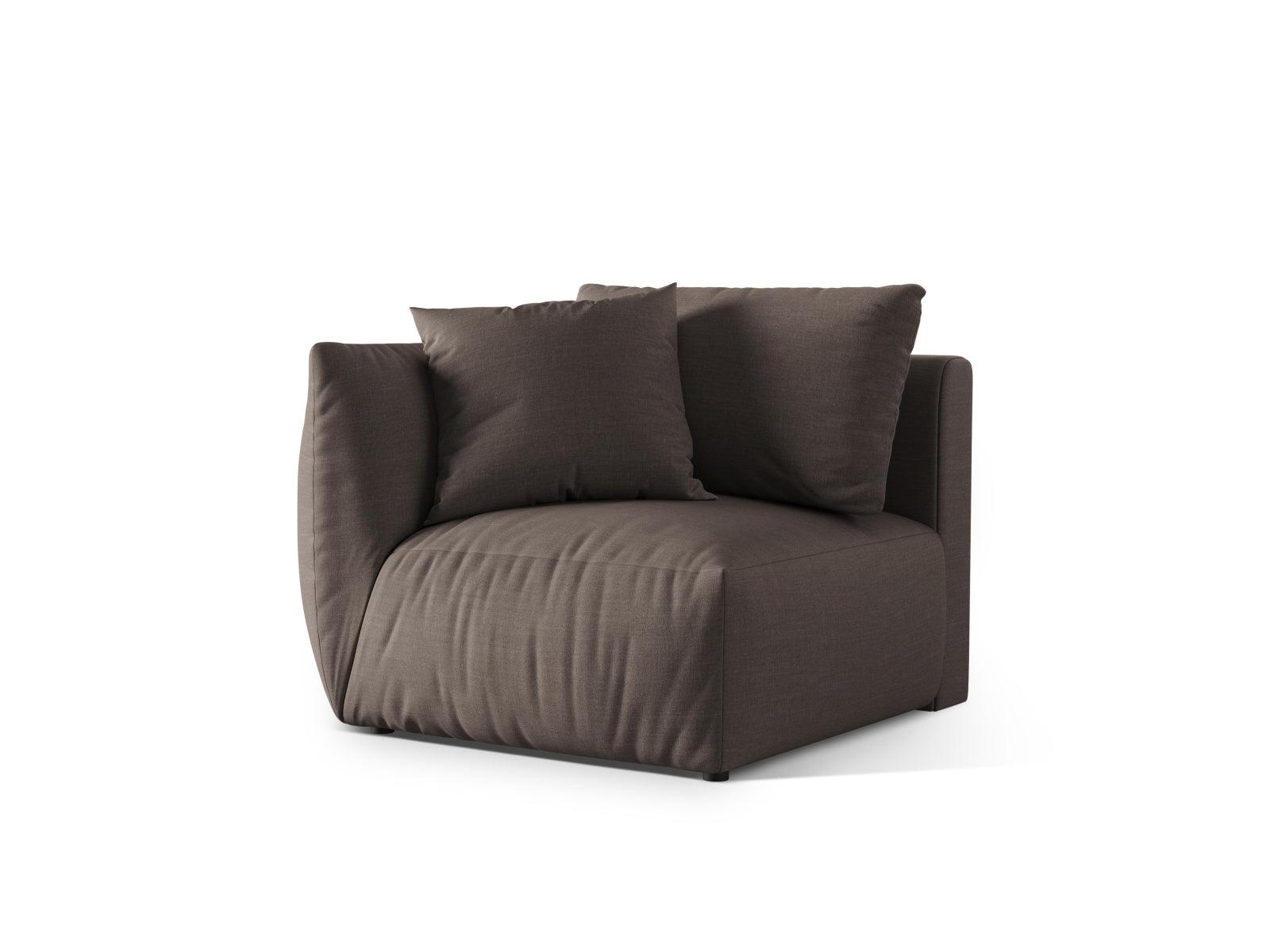 Chris Modul links 1 Sitzer in Warm grey-LINS präsentiert im Onlineshop von KAQTU Design AG. Modulares Sofa ist von Micadoni