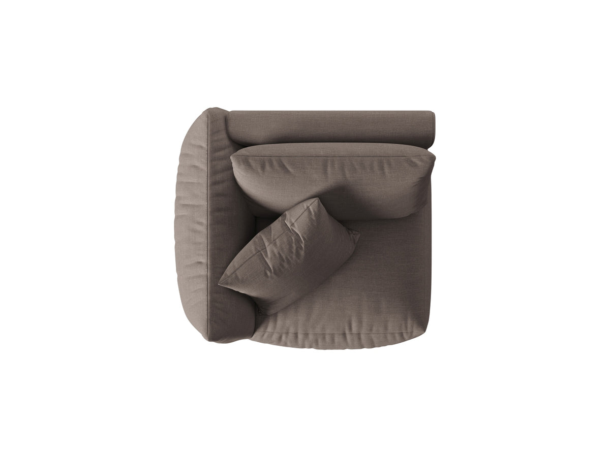 Chris Modul links 1 Sitzer in Warm grey-LINS präsentiert im Onlineshop von KAQTU Design AG. Modulares Sofa ist von Micadoni