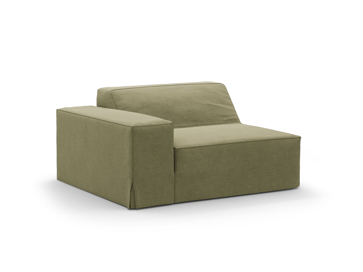 Jodie Modul links 1 Sitzer mit abnehmbaren Bezug in Light Green-LINS präsentiert im Onlineshop von KAQTU Design AG. Modulares Sofa ist von Micadoni