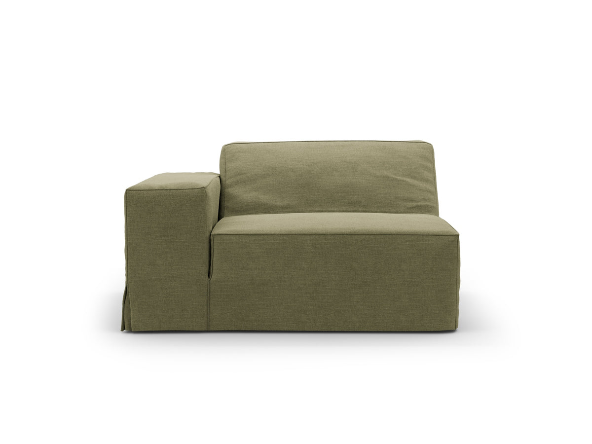 Jodie Modul links 1 Sitzer mit abnehmbaren Bezug in Light Green-LINS präsentiert im Onlineshop von KAQTU Design AG. Modulares Sofa ist von Micadoni
