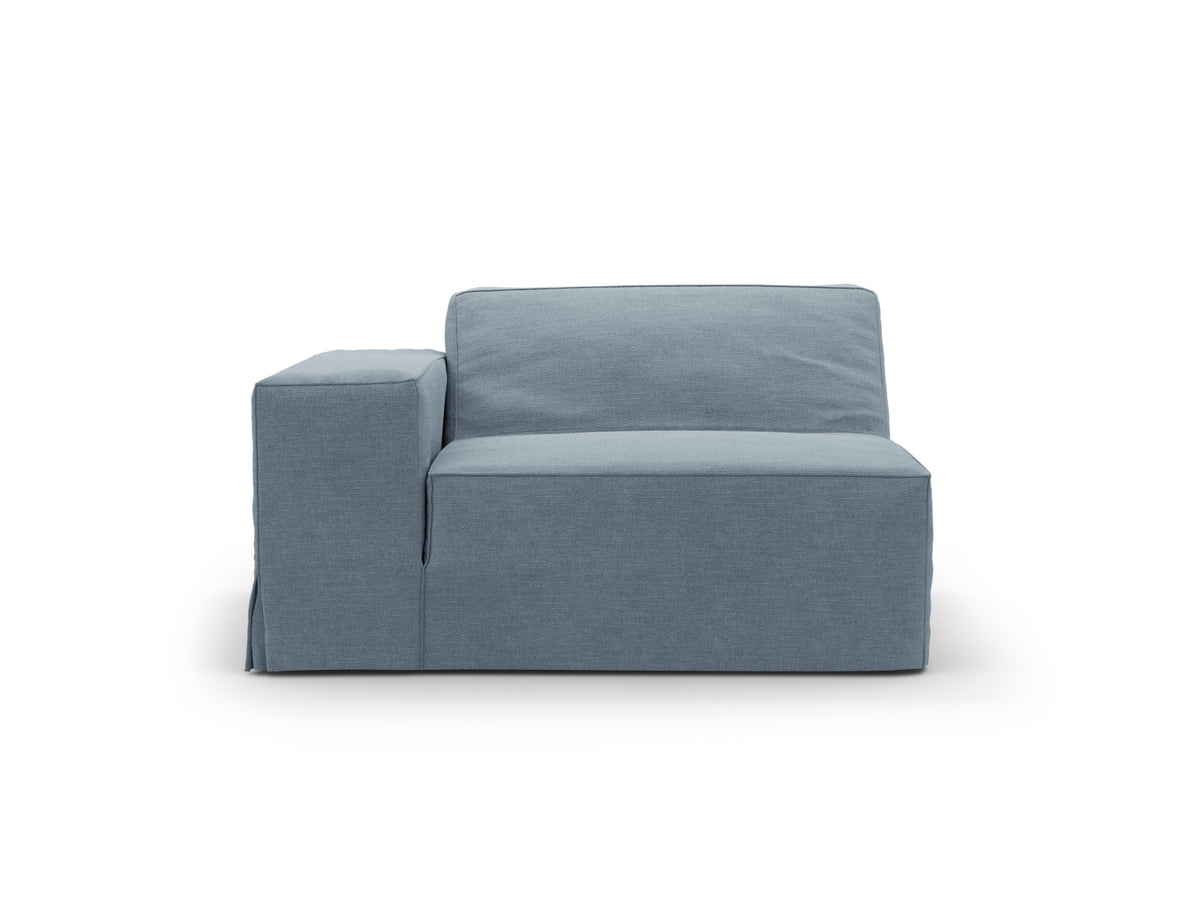 Jodie Modul links 1 Sitzer mit abnehmbaren Bezug in Muted Blue-LINS präsentiert im Onlineshop von KAQTU Design AG. Modulares Sofa ist von Micadoni
