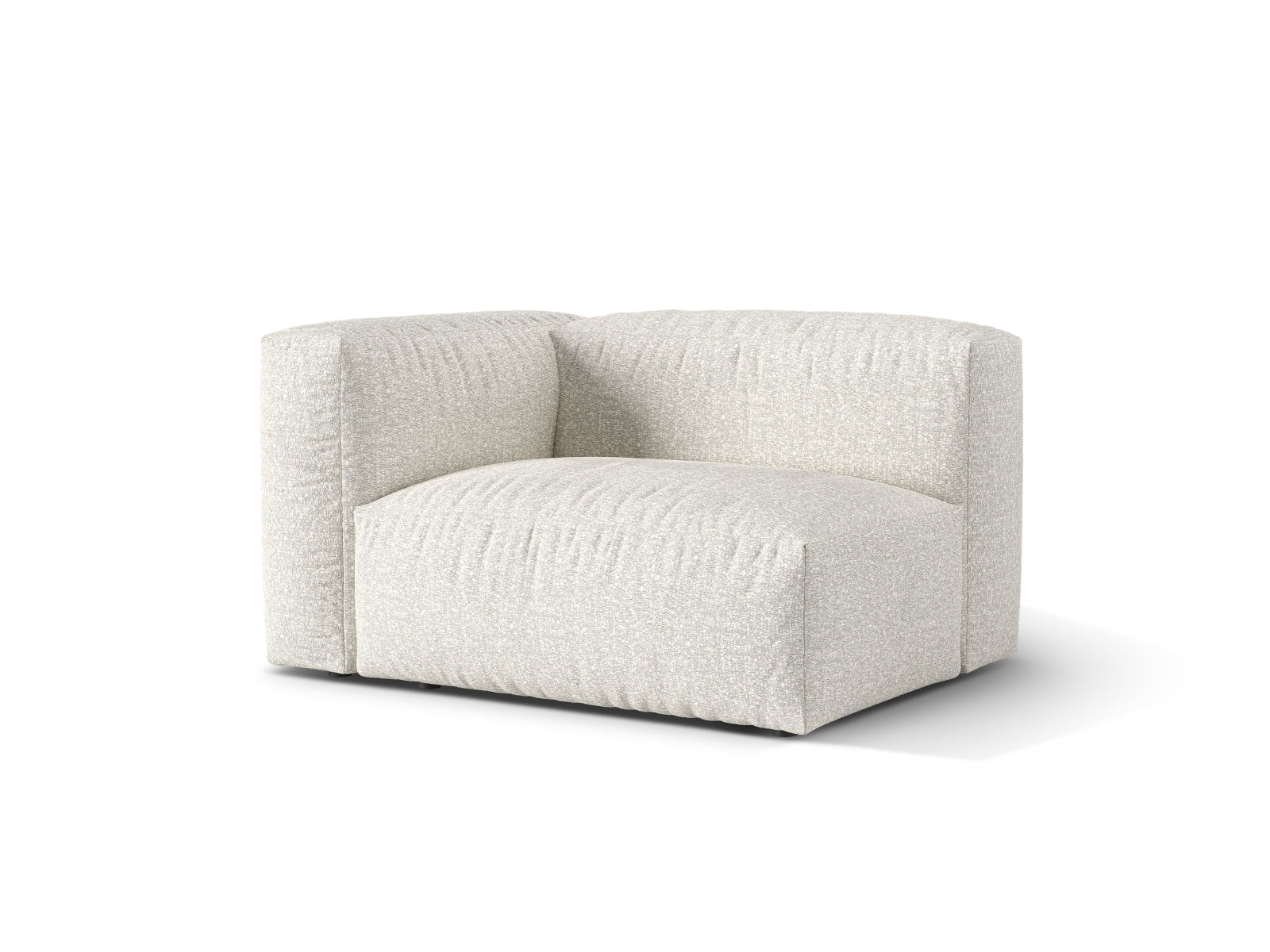 Elegantes 1-Sitzer Sofa Martina Wide links in stilvollem Grey Beige Melange, ideal für moderne Wohnräume und vielseitige Kombinationen.