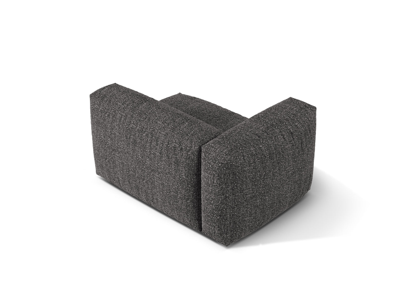 Elegantes 1-Sitzer Sofa Martina Wide links in klassischem Anthrazit, ideal für kreative Raumgestaltungen und zeitgemäße Wohnstile.