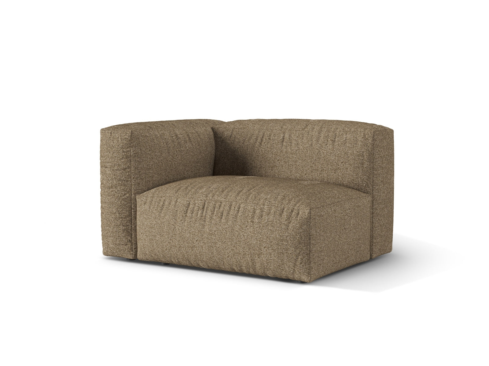 Elegantes 1-Sitzer Sofa Martina Wide links in warmem Cappuccino, ideal für stilvolle Wohnräume. Modulares Design von Micadoni.