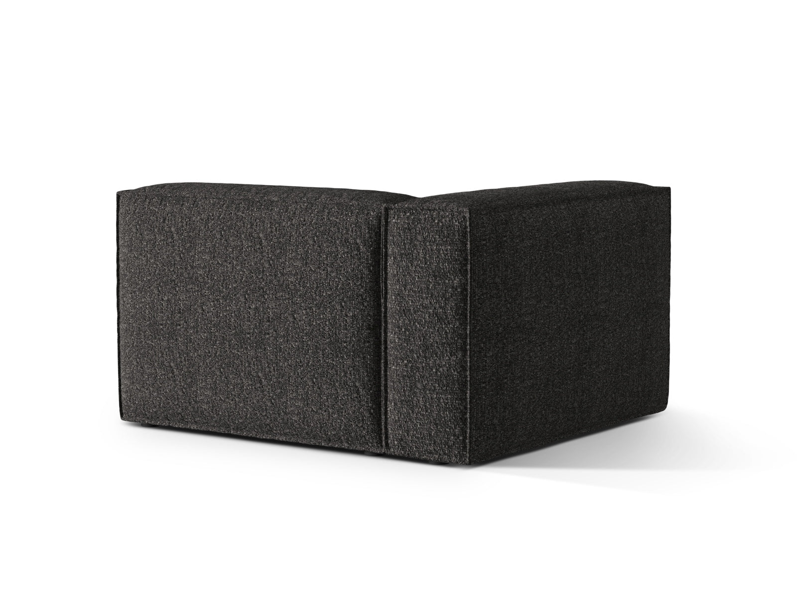 Elegantes Nuria Boucle Modular Sofa, linksseitiger 1-Sitzer in Anthrazit, ideal für stilvolle Wohnräume und flexible Gestaltung.