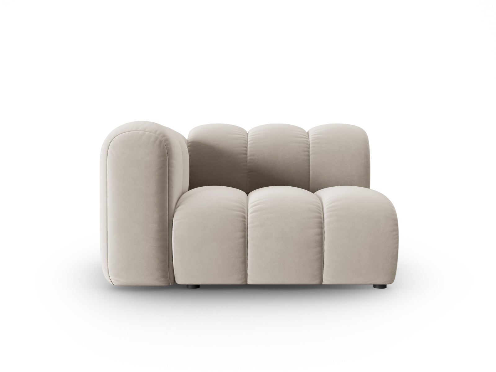 Lupine Velour Modul links 1 Sitzer in Beige-Salvador präsentiert im Onlineshop von KAQTU Design AG. Modulares Sofa ist von Micadoni