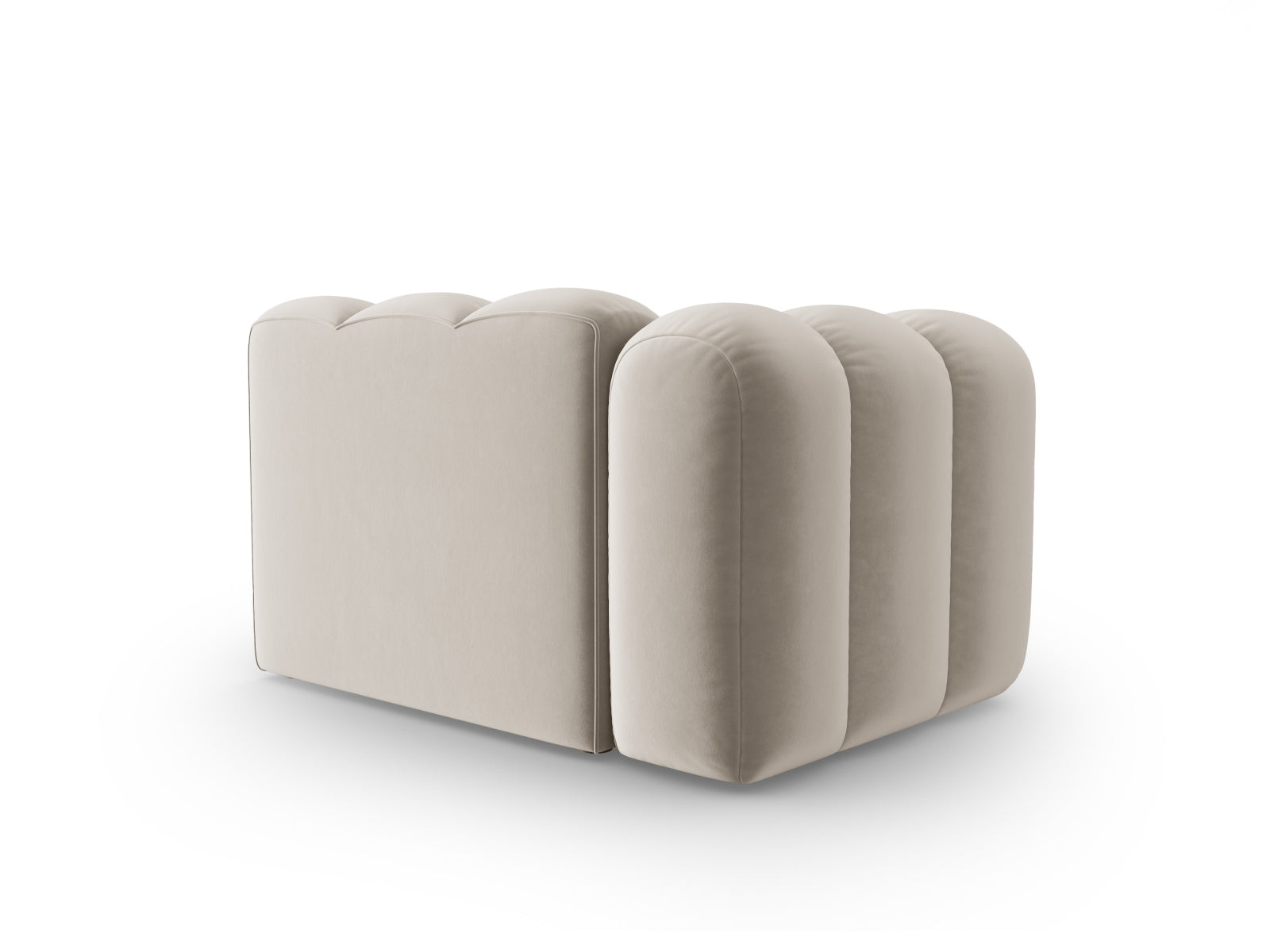 Lupine Velour Modul links 1 Sitzer in Beige-Salvador präsentiert im Onlineshop von KAQTU Design AG. Modulares Sofa ist von Micadoni
