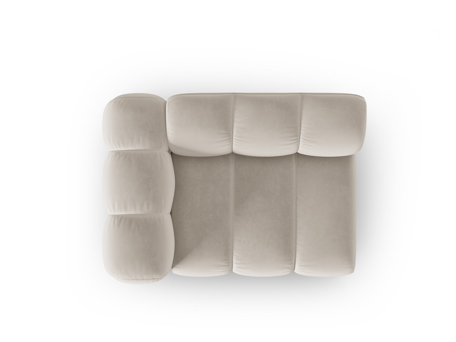 Lupine Velour Modul links 1 Sitzer in Beige-Salvador präsentiert im Onlineshop von KAQTU Design AG. Modulares Sofa ist von Micadoni