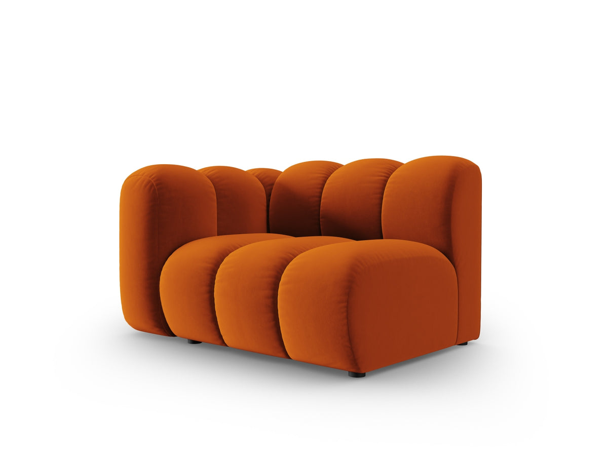 Lupine Velour Modul links 1 Sitzer in Terracotta-Salvador präsentiert im Onlineshop von KAQTU Design AG. Modulares Sofa ist von Micadoni