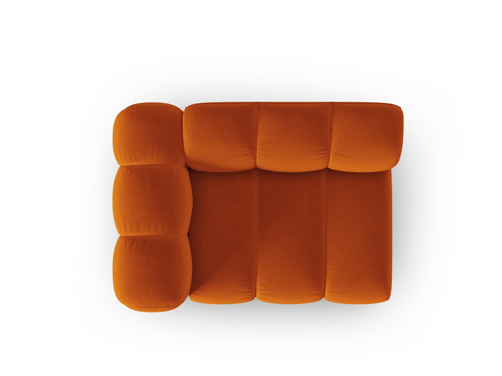 Lupine Velour Modul links 1 Sitzer in Terracotta-Salvador präsentiert im Onlineshop von KAQTU Design AG. Modulares Sofa ist von Micadoni