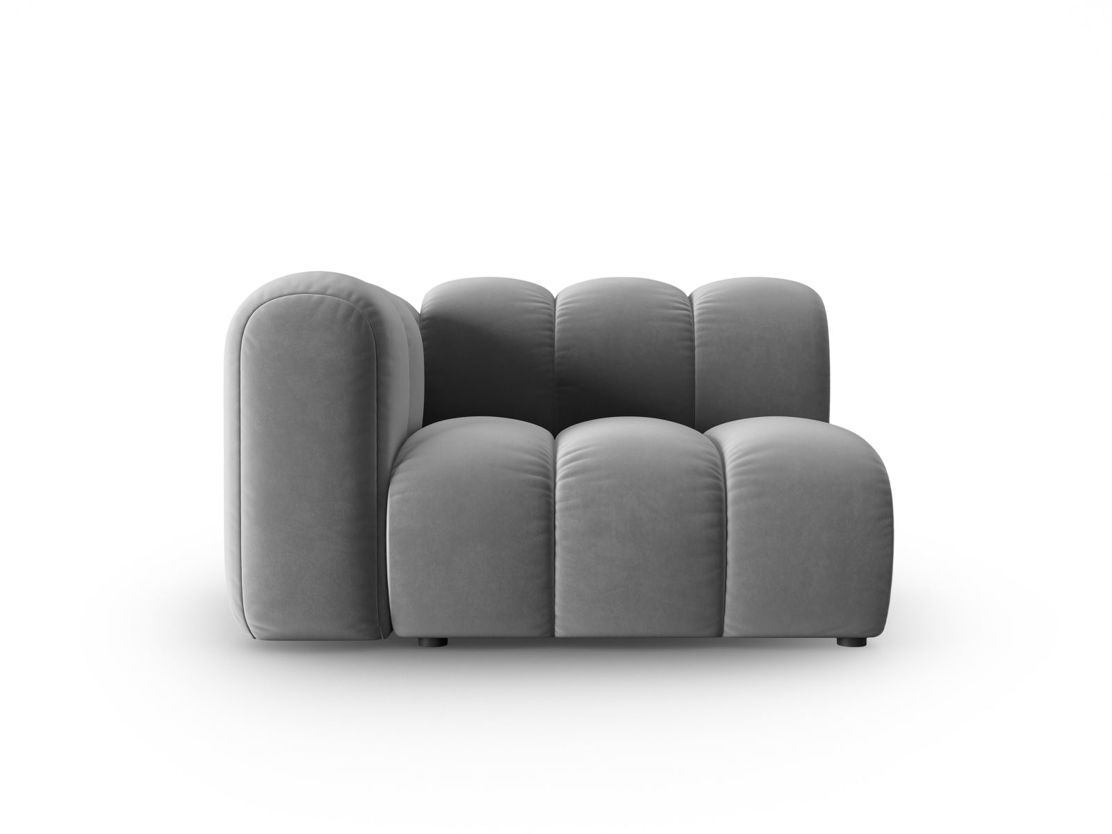 Lupine Velour Modul links 1 Sitzer in Grey-Salvador präsentiert im Onlineshop von KAQTU Design AG. Modulares Sofa ist von Micadoni