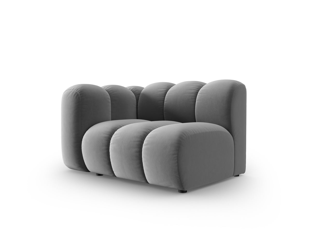 Lupine Velour Modul links 1 Sitzer in Grey-Salvador präsentiert im Onlineshop von KAQTU Design AG. Modulares Sofa ist von Micadoni