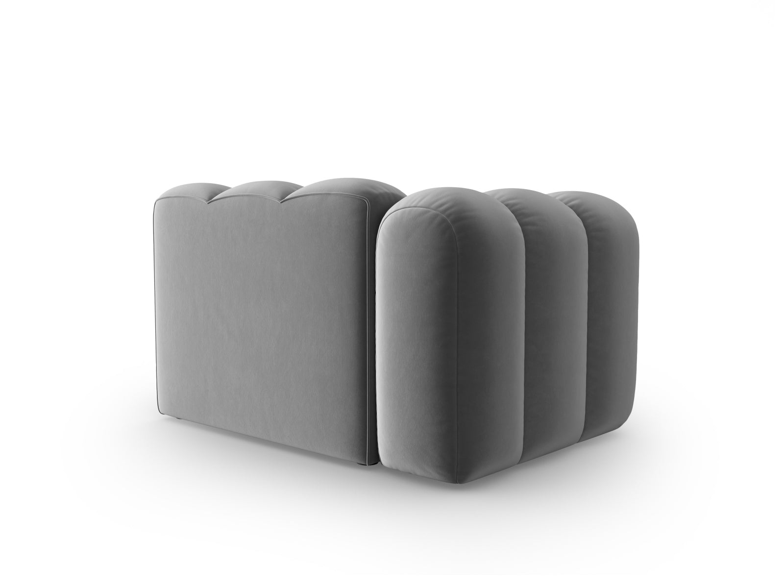Lupine Velour Modul links 1 Sitzer in Grey-Salvador präsentiert im Onlineshop von KAQTU Design AG. Modulares Sofa ist von Micadoni