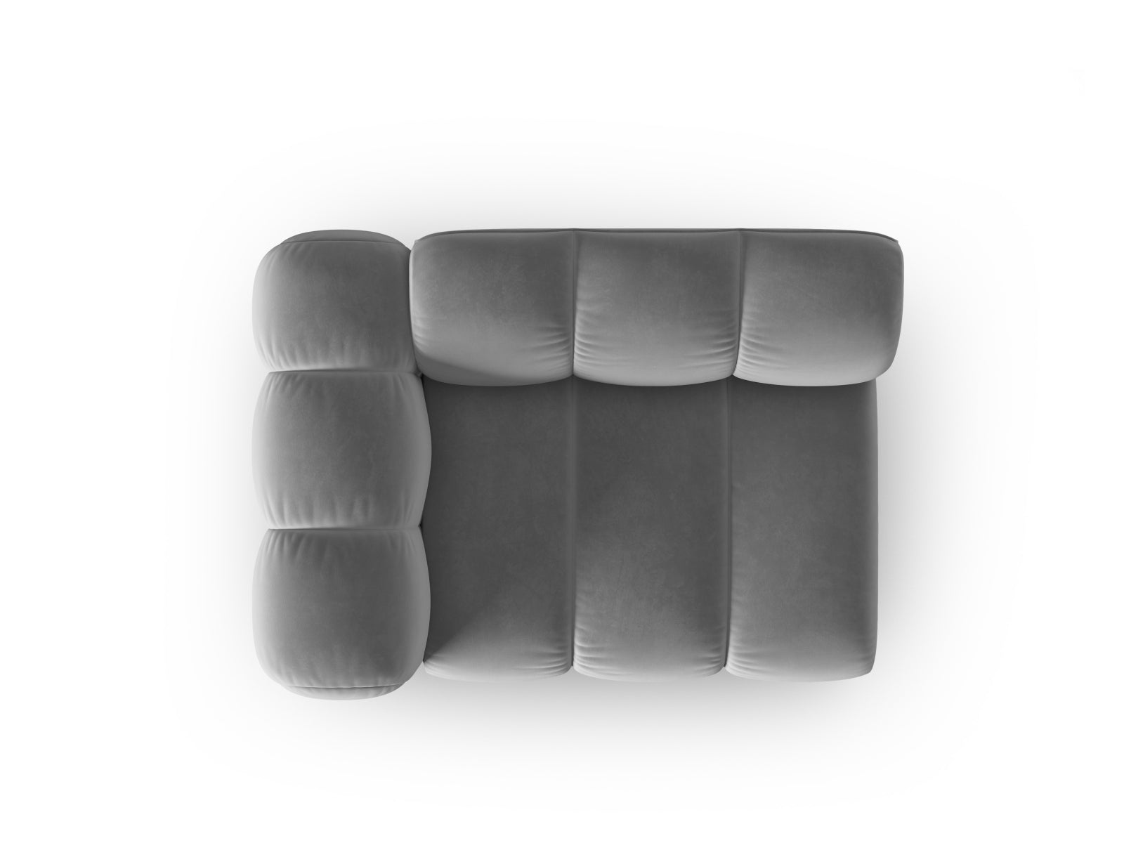 Lupine Velour Modul links 1 Sitzer in Grey-Salvador präsentiert im Onlineshop von KAQTU Design AG. Modulares Sofa ist von Micadoni