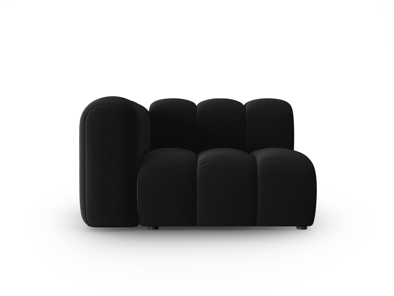 Lupine Velour Modul links 1 Sitzer in Black-Salvador präsentiert im Onlineshop von KAQTU Design AG. Modulares Sofa ist von Micadoni