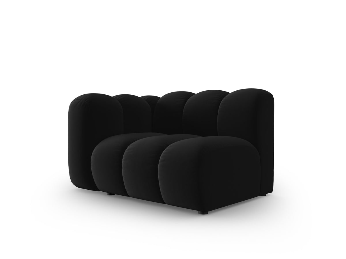 Lupine Velour Modul links 1 Sitzer in Black-Salvador präsentiert im Onlineshop von KAQTU Design AG. Modulares Sofa ist von Micadoni