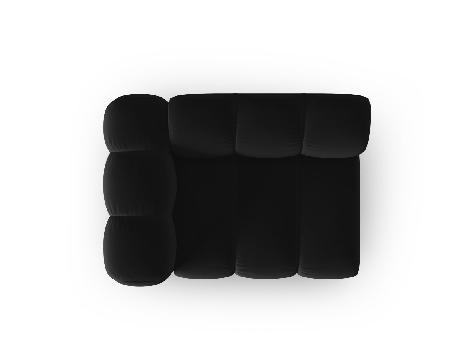 Lupine Velour Modul links 1 Sitzer in Black-Salvador präsentiert im Onlineshop von KAQTU Design AG. Modulares Sofa ist von Micadoni
