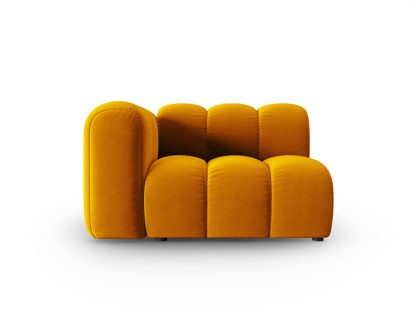 Lupine Velour Modul links 1 Sitzer in Yellow präsentiert im Onlineshop von KAQTU Design AG. Modulares Sofa ist von Micadoni