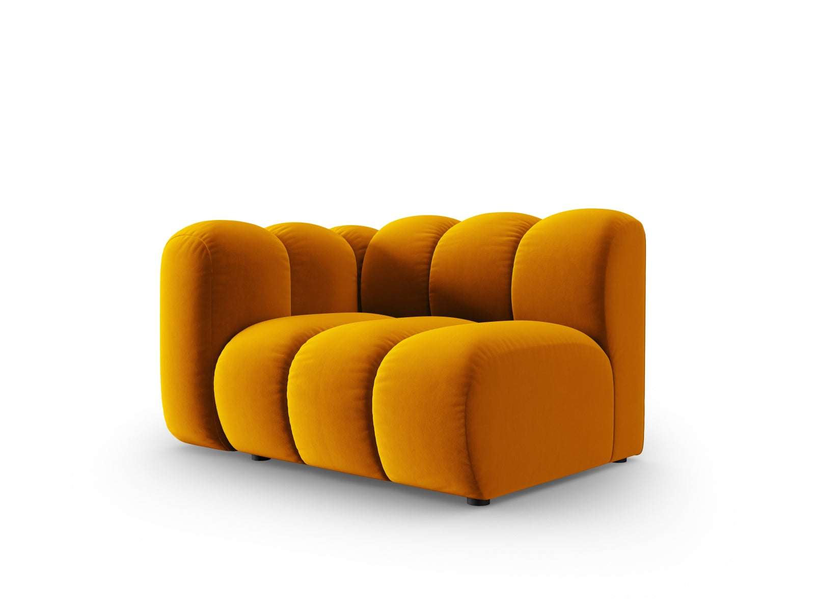 Lupine Velour Modul links 1 Sitzer in Yellow-Salvador präsentiert im Onlineshop von KAQTU Design AG. Modulares Sofa ist von Micadoni