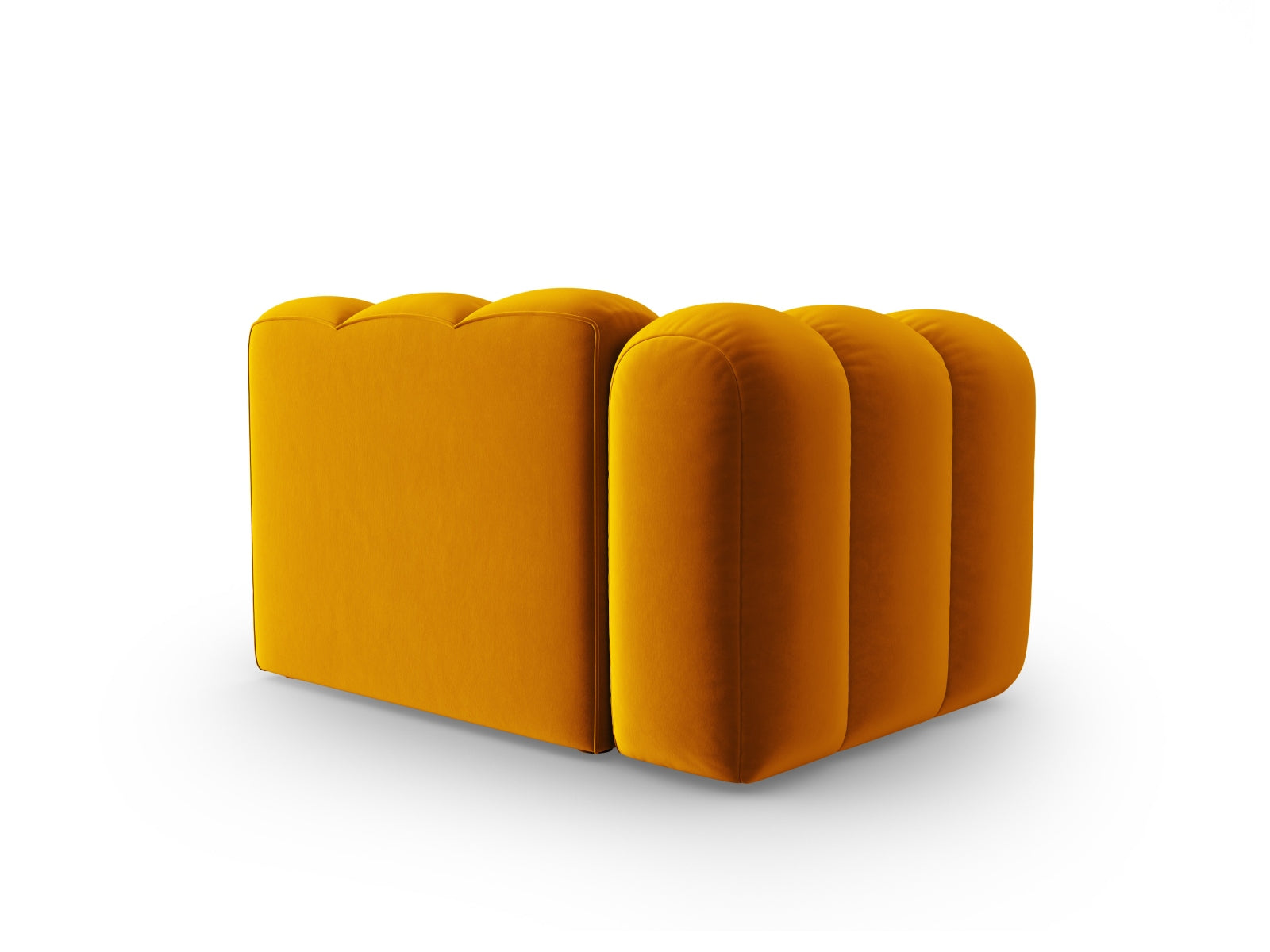 Lupine Velour Modul links 1 Sitzer in Yellow-Salvador präsentiert im Onlineshop von KAQTU Design AG. Modulares Sofa ist von Micadoni