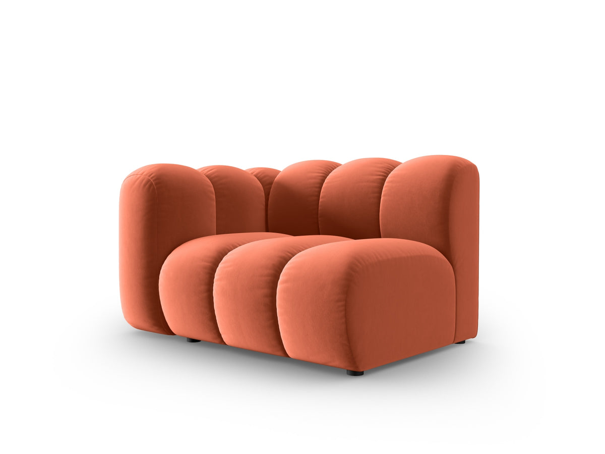Lupine Velour Modul links 1 Sitzer in Coral-Salvador präsentiert im Onlineshop von KAQTU Design AG. Modulares Sofa ist von Micadoni