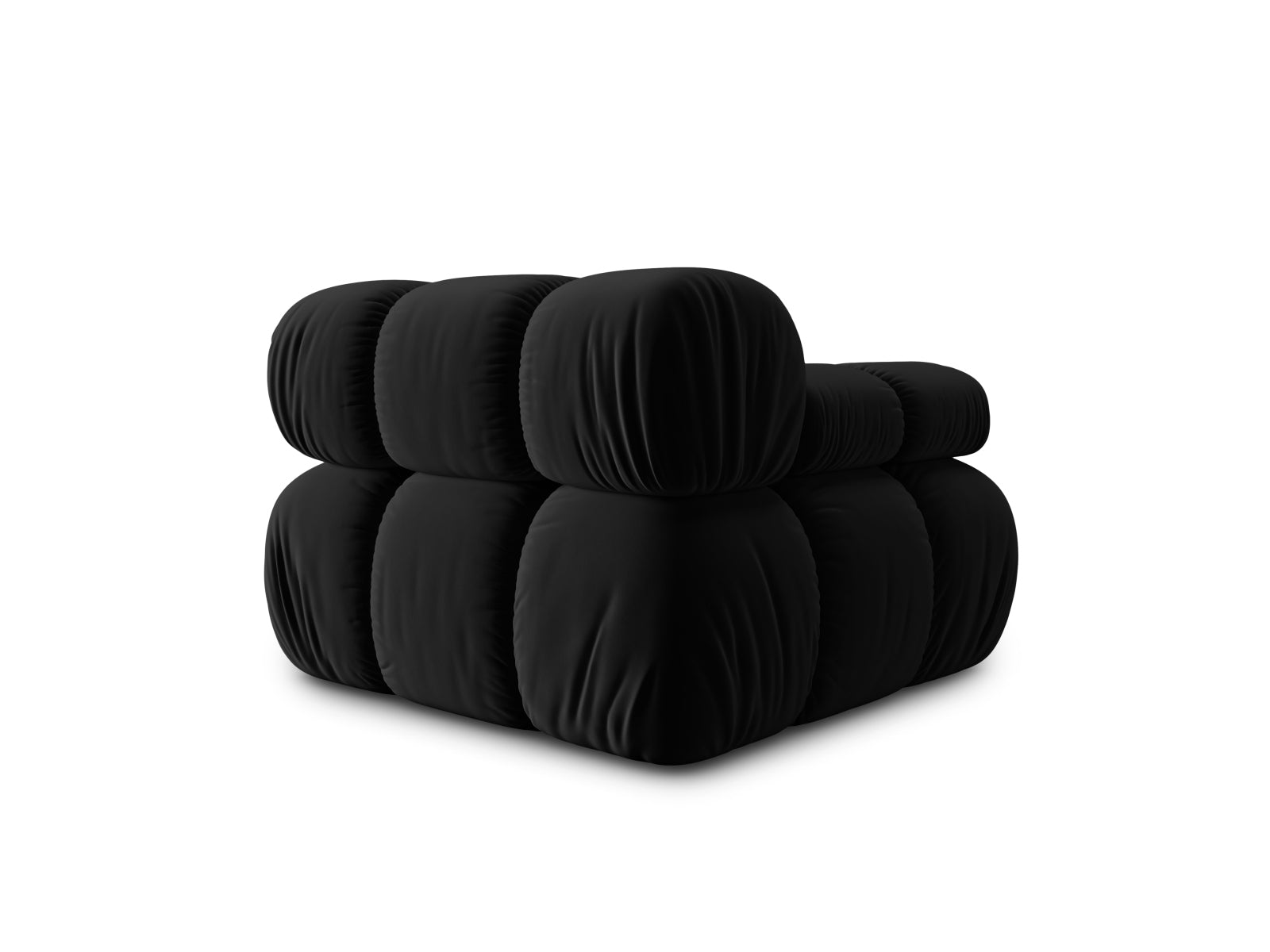 Bellis Velour Modul links 1 Sitzer in Black-Bluvel präsentiert im Onlineshop von KAQTU Design AG. Modulares Sofa ist von Micadoni