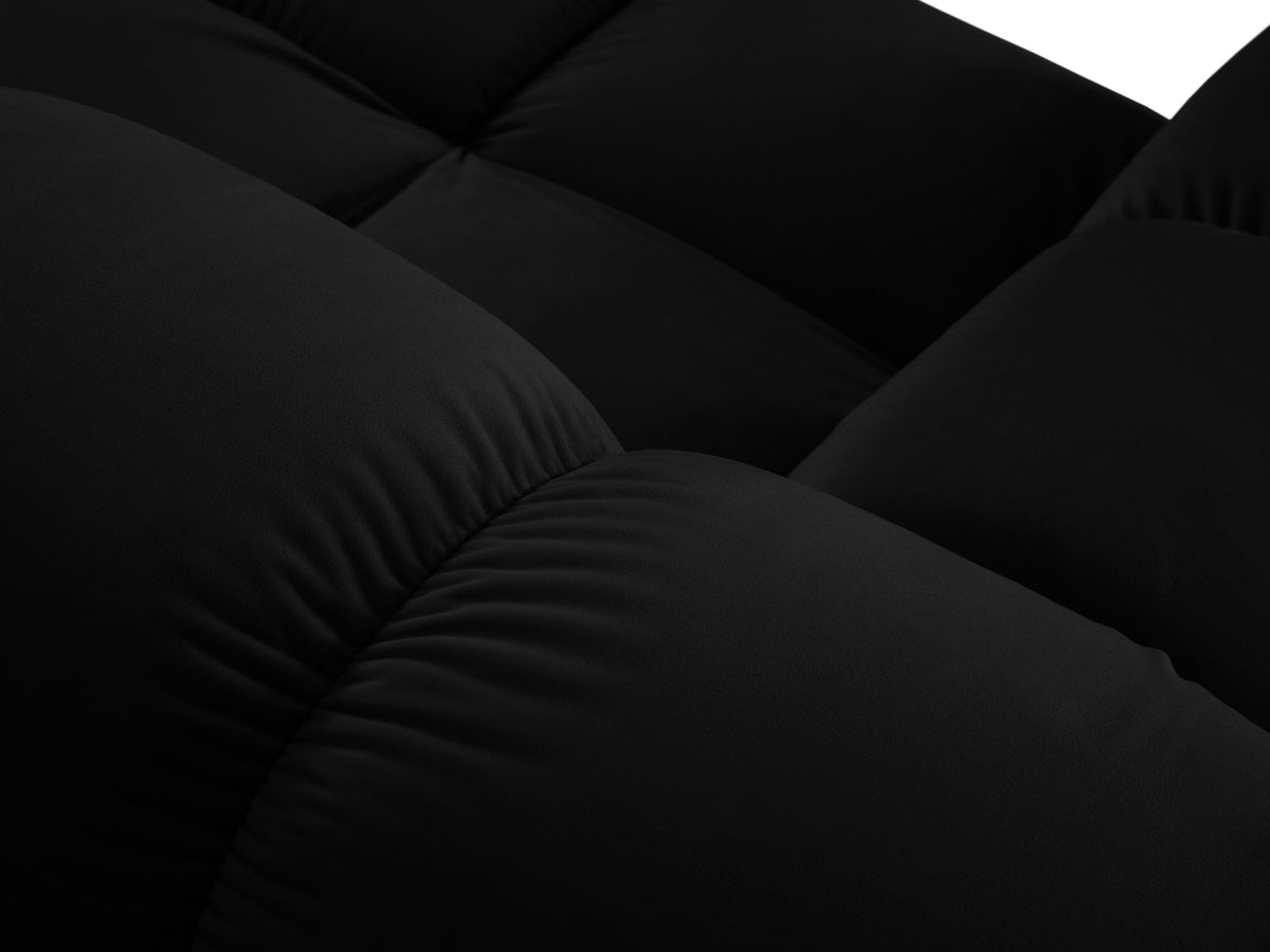 Bellis Velour Modul links 1 Sitzer in Black-Bluvel präsentiert im Onlineshop von KAQTU Design AG. Modulares Sofa ist von Micadoni