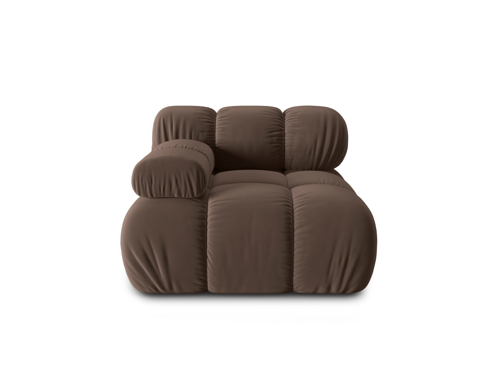 Bellis Velour Modul links 1 Sitzer in Dark Brown-Bluvel präsentiert im Onlineshop von KAQTU Design AG. Modulares Sofa ist von Micadoni
