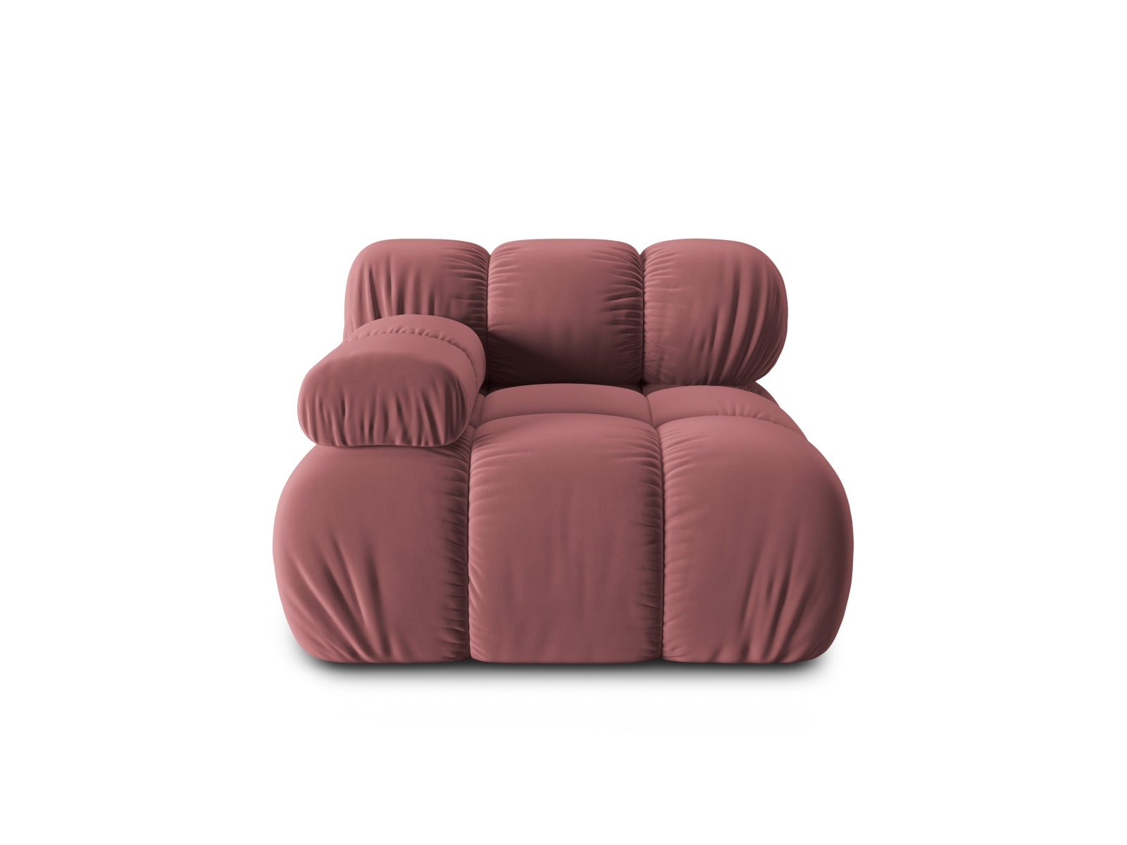 Bellis Velour Modul links 1 Sitzer in Pink präsentiert im Onlineshop von KAQTU Design AG. Modulares Sofa ist von Micadoni