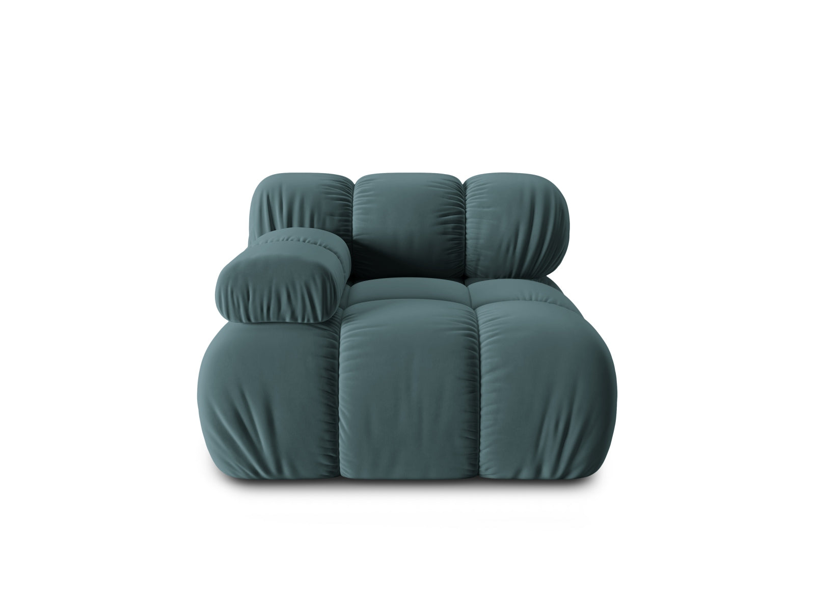 Bellis Velour Modul links 1 Sitzer in Turquoise präsentiert im Onlineshop von KAQTU Design AG. Modulares Sofa ist von Micadoni
