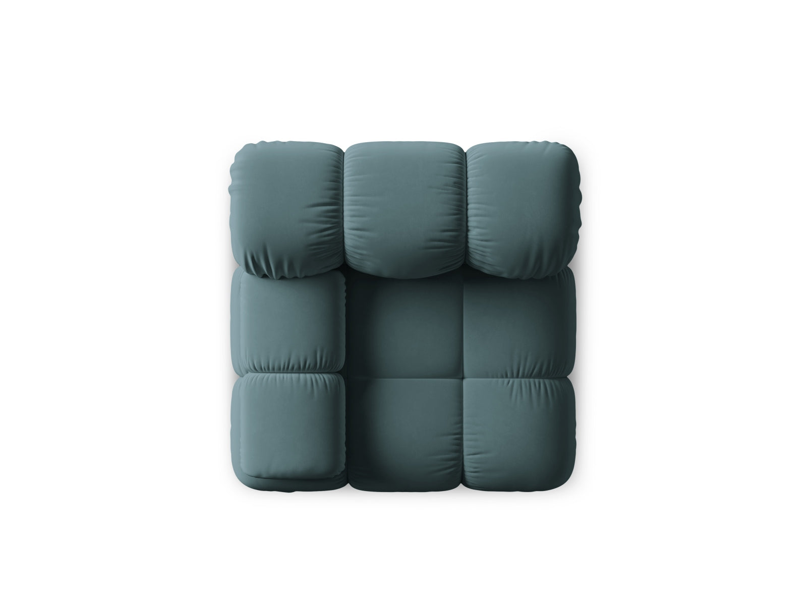 Eleganter Bellis Velour Modul links 1 Sitzer in sanftem Türkis, ideal für kreative Raumgestaltungen und zeitgemäße Wohnstile.