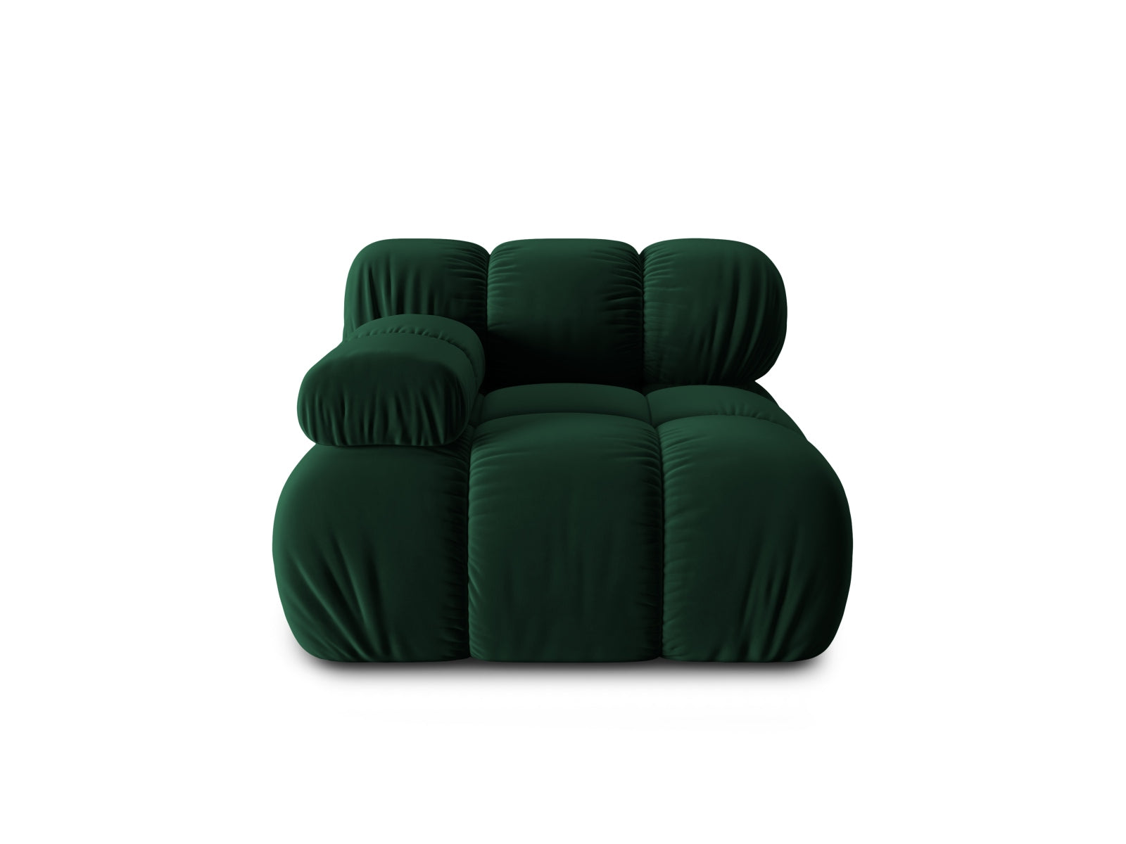 Bellis Velour Modul links 1 Sitzer in Bottle Green-Bluvel präsentiert im Onlineshop von KAQTU Design AG. Modulares Sofa ist von Micadoni