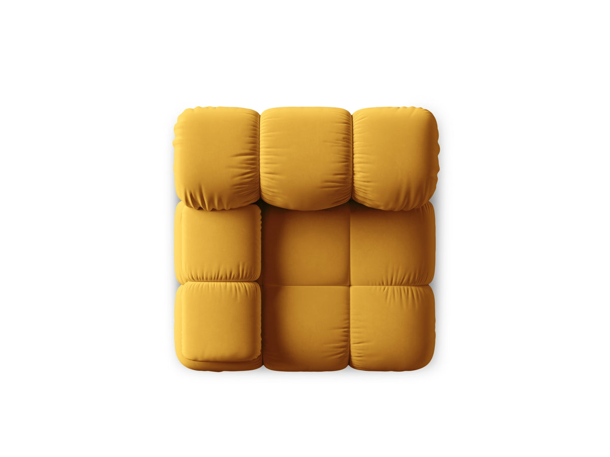Bellis Velour Modul links 1 Sitzer in Yellow-Bluvel präsentiert im Onlineshop von KAQTU Design AG. Modulares Sofa ist von Micadoni