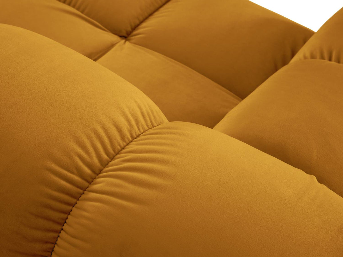 Bellis Velour Modul links 1 Sitzer in Yellow-Bluvel präsentiert im Onlineshop von KAQTU Design AG. Modulares Sofa ist von Micadoni