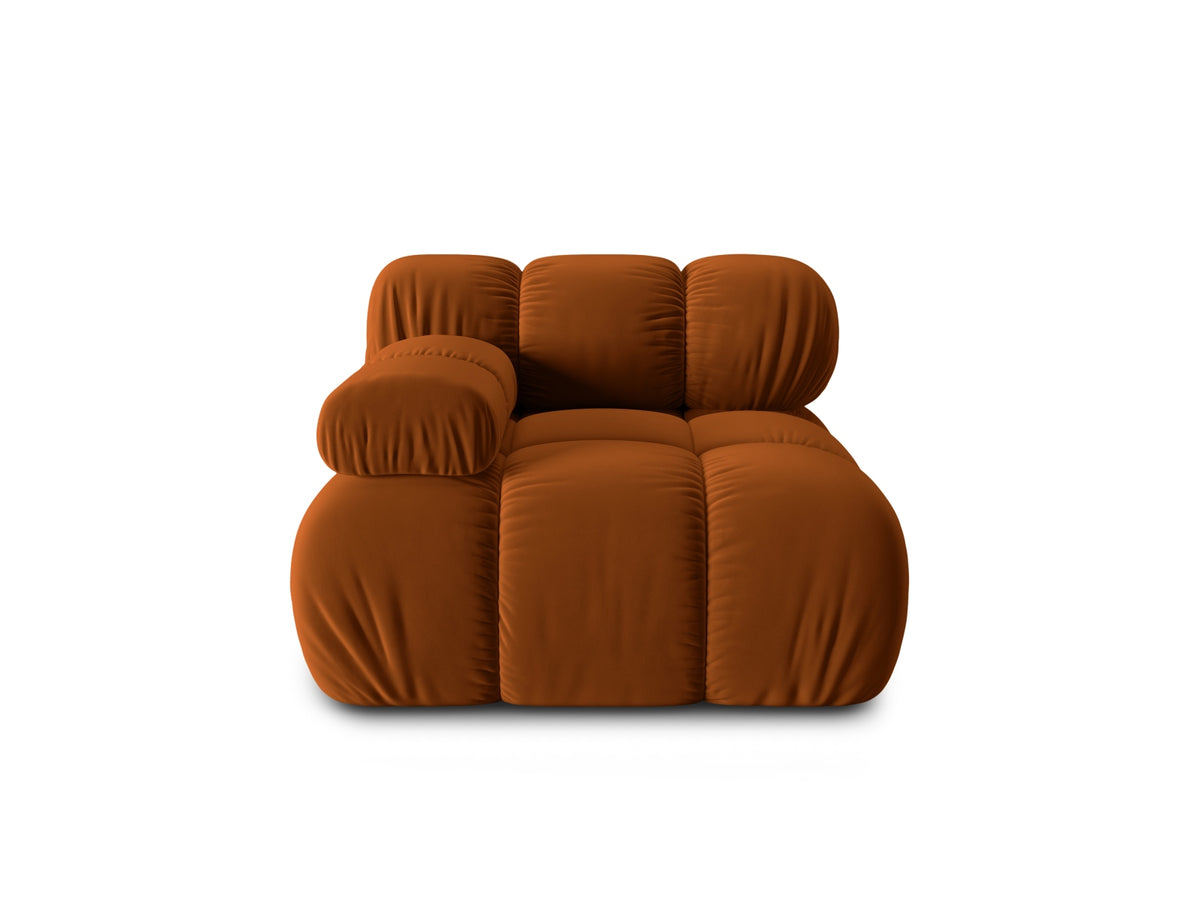 Bellis Velour Modul links 1 Sitzer in Terracotta-Bluvel präsentiert im Onlineshop von KAQTU Design AG. Modulares Sofa ist von Micadoni