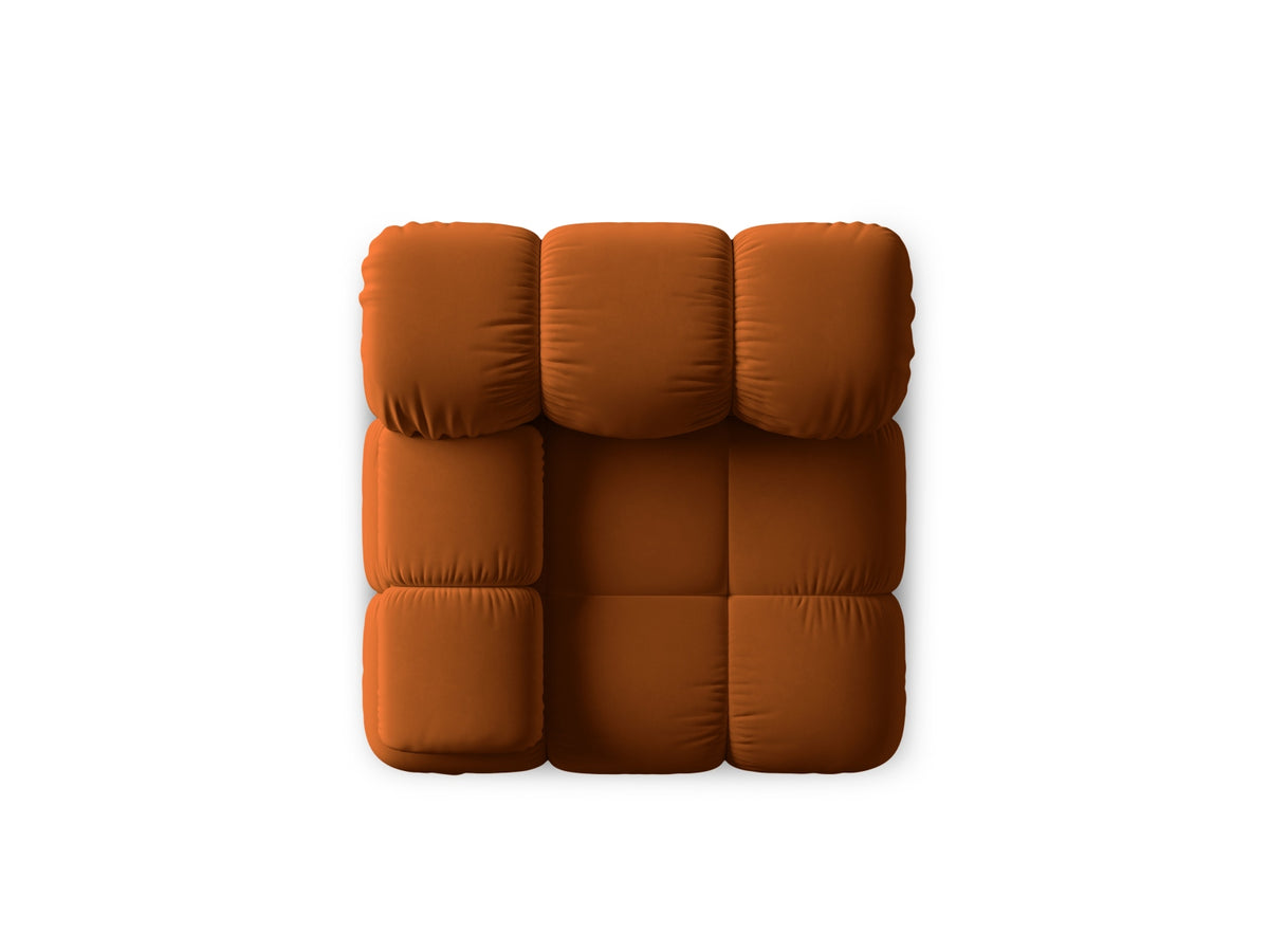 Bellis Velour Modul links 1 Sitzer in Terracotta-Bluvel präsentiert im Onlineshop von KAQTU Design AG. Modulares Sofa ist von Micadoni