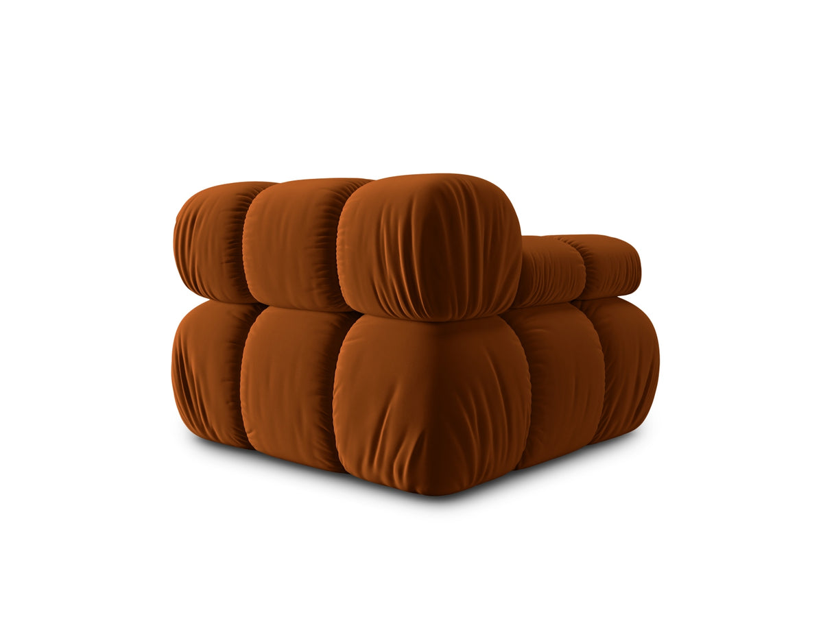 Bellis Velour Modul links 1 Sitzer in Terracotta-Bluvel präsentiert im Onlineshop von KAQTU Design AG. Modulares Sofa ist von Micadoni