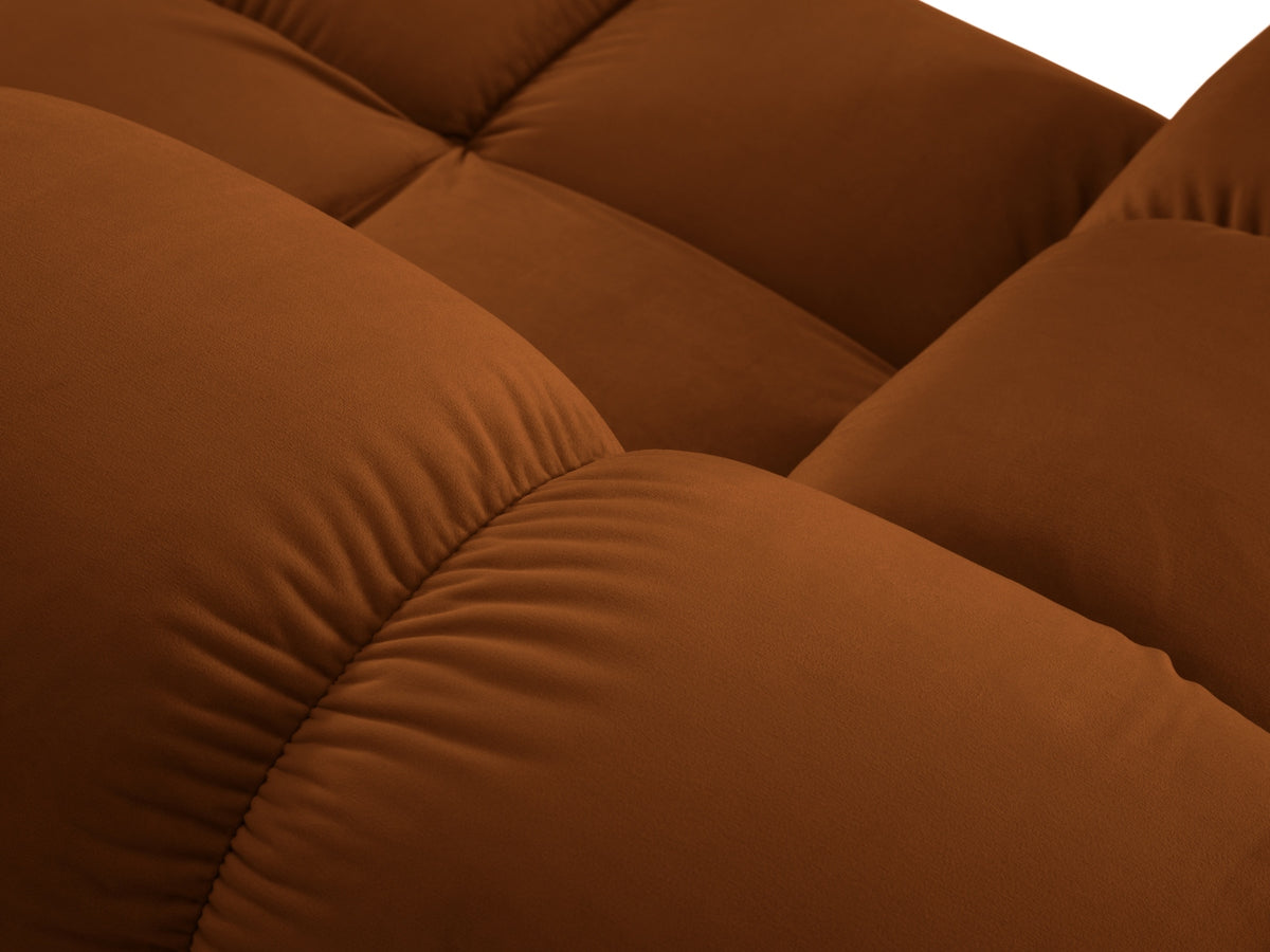 Bellis Velour Modul links 1 Sitzer in Terracotta-Bluvel präsentiert im Onlineshop von KAQTU Design AG. Modulares Sofa ist von Micadoni