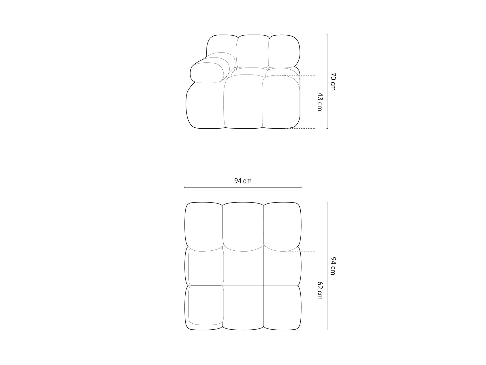Eleganter Bellis Velour Modul links 1 Sitzer in warmem Cappuccino-Bluvel, ideal für stilvolle und flexible Wohnraumgestaltungen.