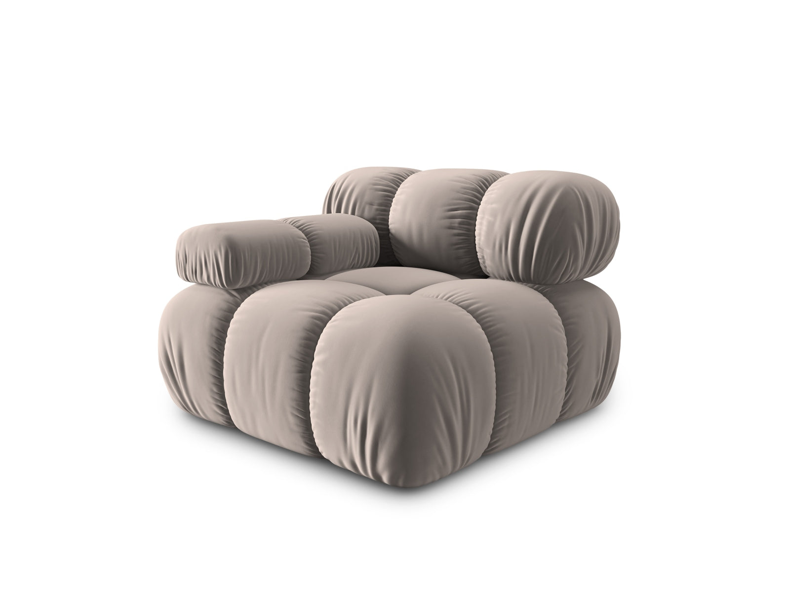 Erleben Sie den Bellis Velour Modul links 1 Sitzer von Micadoni – elegantes Velours, hervorragender Sitzkomfort und zeitgemässes Design für Ihr Zuhause.