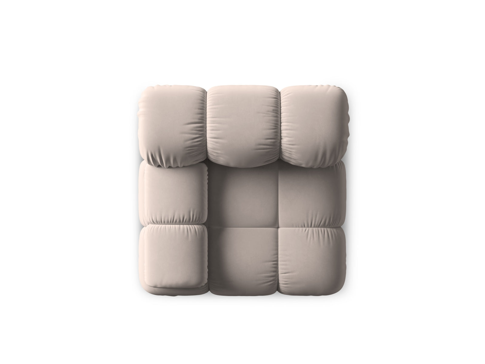 Eleganter Bellis Velour Modul links 1 Sitzer in hochwertigem Cappuccino-Bluvel, ideal für moderne Wohnräume und entspannte Atmosphäre.