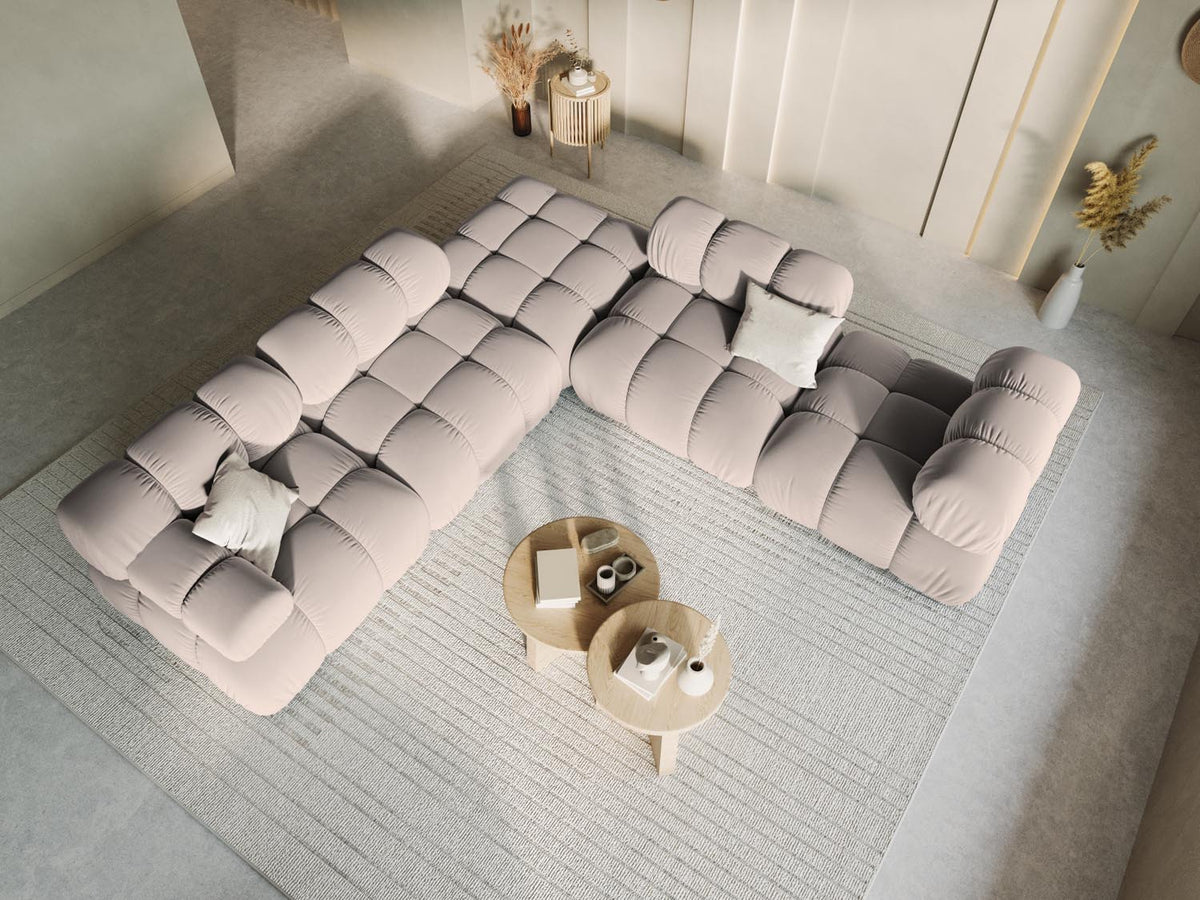 Bellis Velour Modul links 1 Sitzer in Cappuccino-Bluvel präsentiert im Onlineshop von KAQTU Design AG. Modulares Sofa ist von Micadoni