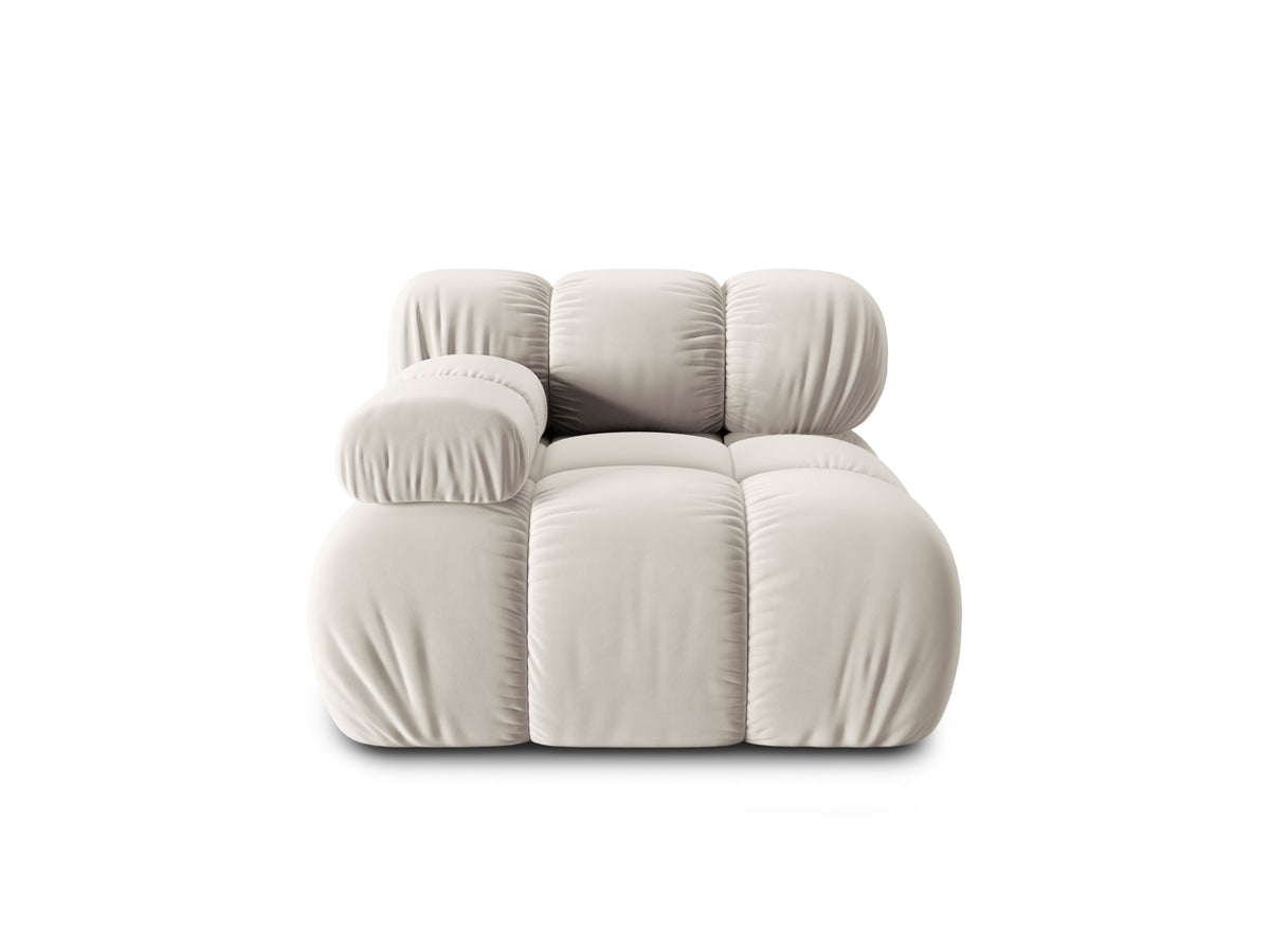 Bellis Velour Modul links 1 Sitzer in Dark Beige-Bluvel präsentiert im Onlineshop von KAQTU Design AG. Modulares Sofa ist von Micadoni