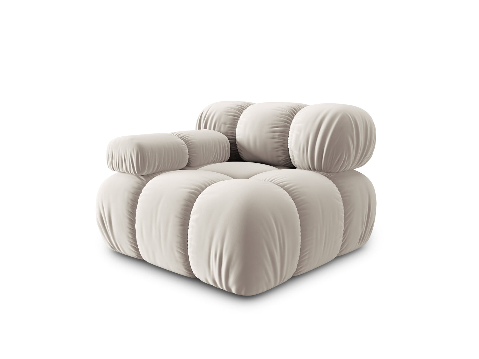 Bellis Velour Modul links 1 Sitzer in Dark Beige-Bluvel präsentiert im Onlineshop von KAQTU Design AG. Modulares Sofa ist von Micadoni