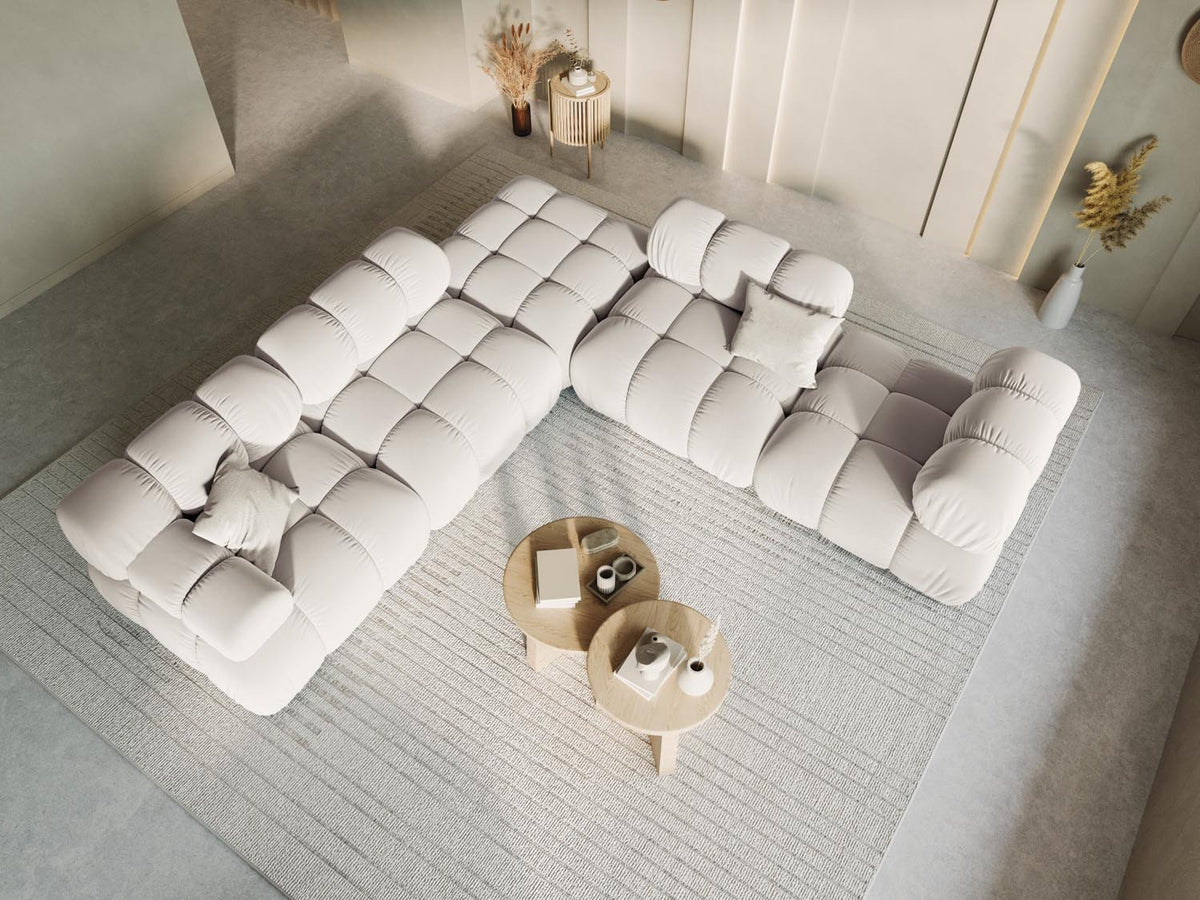 Bellis Velour Modul links 1 Sitzer in Dark Beige-Bluvel präsentiert im Onlineshop von KAQTU Design AG. Modulares Sofa ist von Micadoni