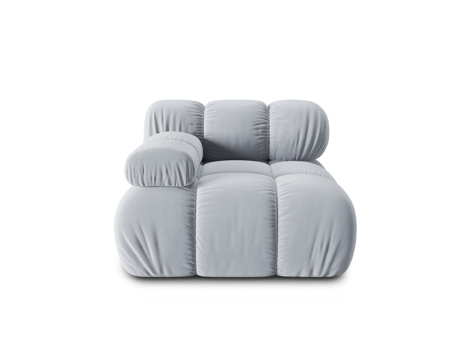 Bellis Velour Modul links 1 Sitzer in Light Blue präsentiert im Onlineshop von KAQTU Design AG. Modulares Sofa ist von Micadoni
