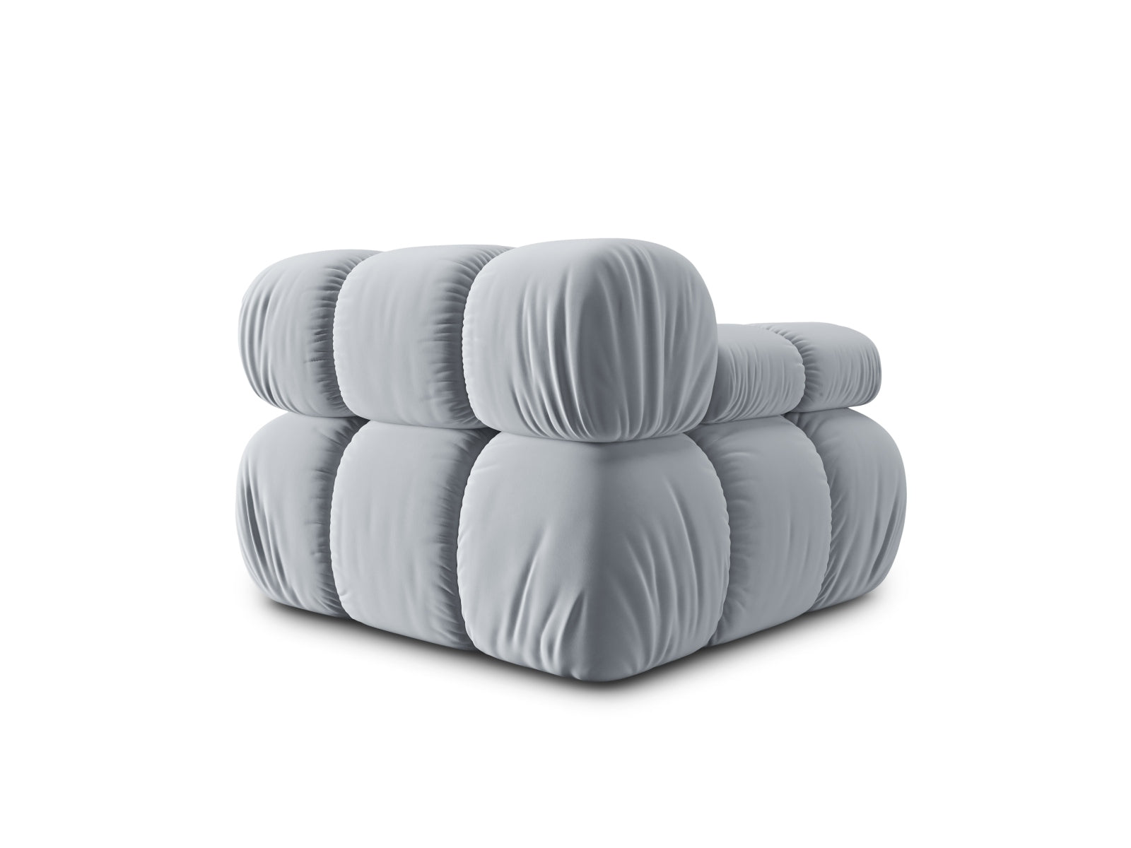 Stylisches Bellis Velour Modul links 1 Sitzer in zartem Hellblau, perfekt für moderne Wohnkonzepte und individuelle Raumgestaltungen.