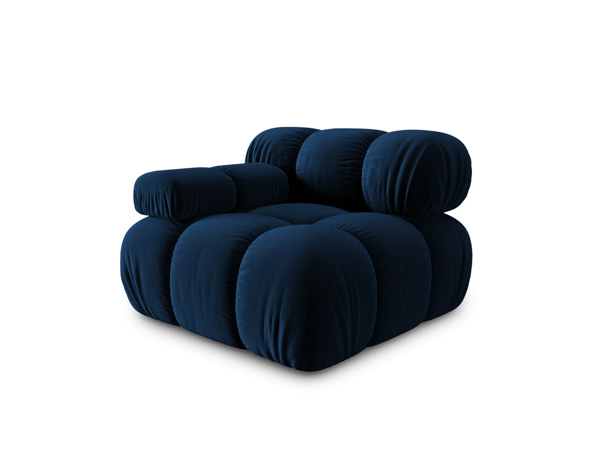 Bellis Velour Modul links 1 Sitzer in Royal Blue-Bluvel präsentiert im Onlineshop von KAQTU Design AG. Modulares Sofa ist von Micadoni