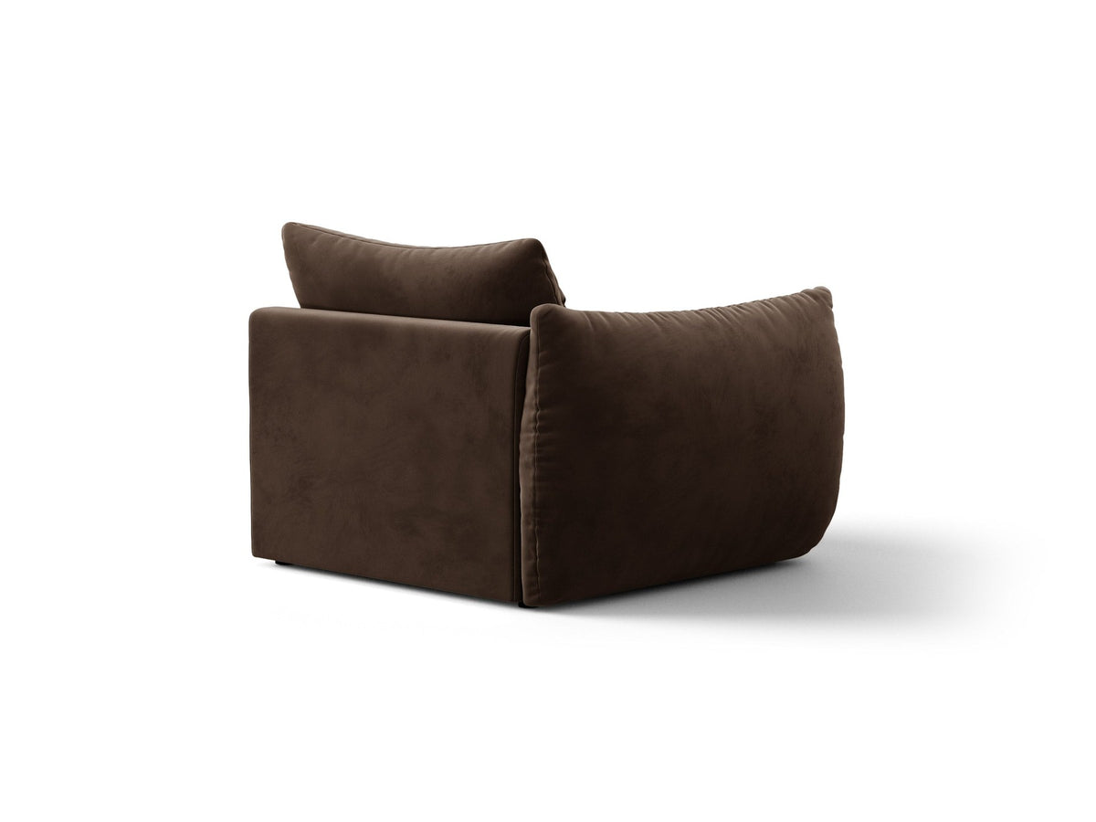 Modulares Sofa Bloom Modul von Micadoni in Leichtes beige, Bezug aus Casino Pearl Velours-Stoff, mit schwarzen Kunststoffbeinen.