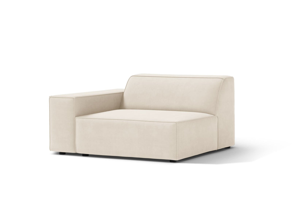 1-Sitzer Modul links Jodie in Light Beige-Bluvel präsentiert im Onlineshop von KAQTU Design AG. Modulares Sofa ist von Micadoni